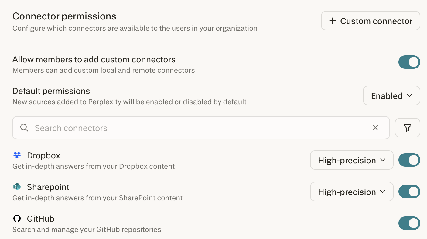 Adding Custom Remote Connectors | Perplexity Help Center